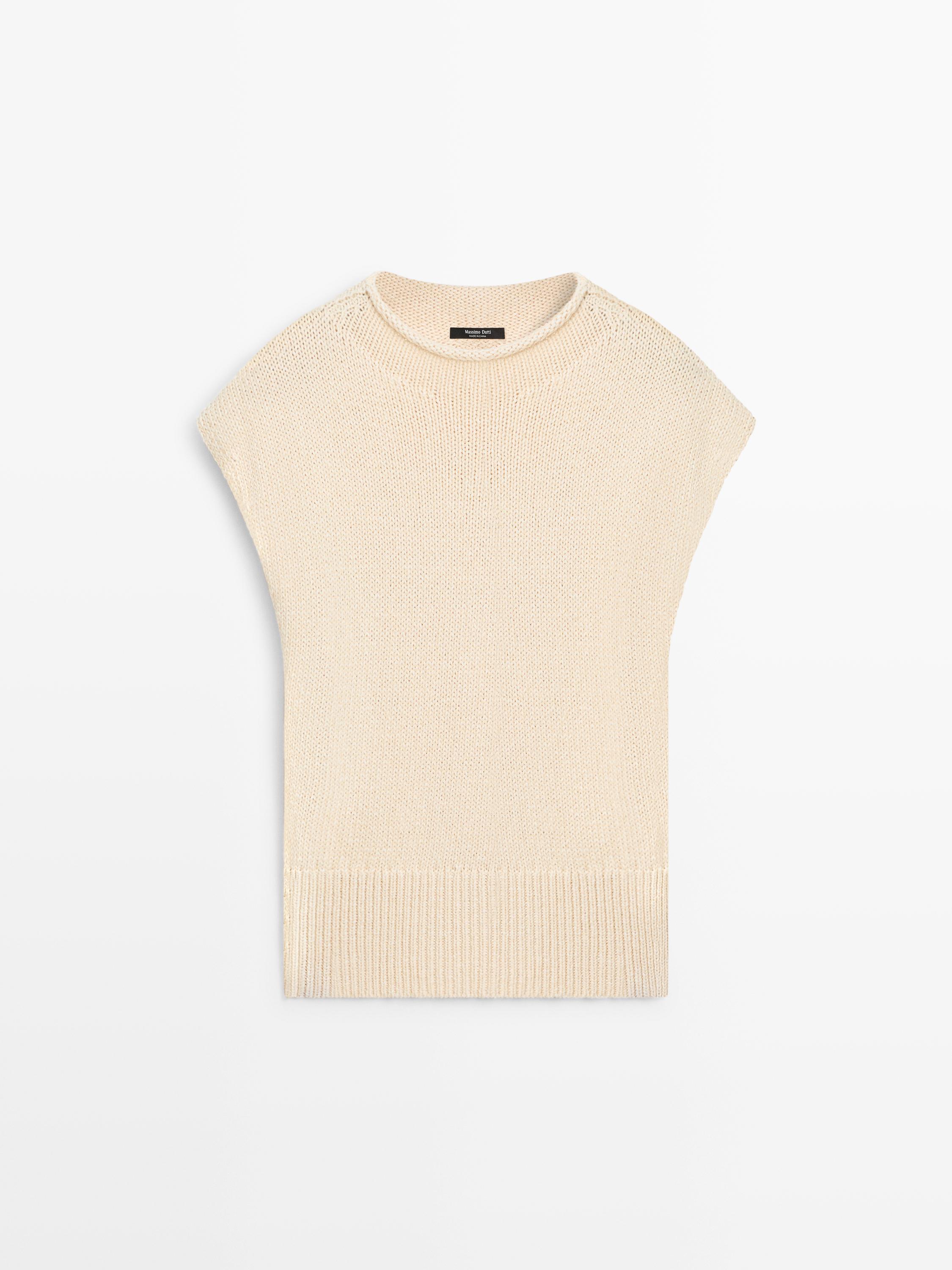 Veste sans manches en maille de coton mélangé